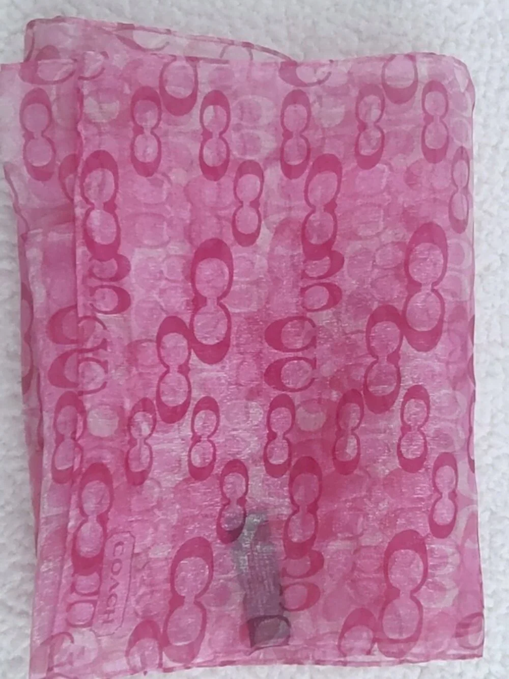Coach Y2K silk blend signature long scarf shawl EUC